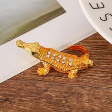1 Piece Fashion Crocodile Jewelry Box - New Style Craft Desktop Storage Organizer, Exquisite Bedroom Decor Small Ornament, Practical Trinket Case, Suitable For Daily Use, Valentine's Day Gift, New Year Gift, School, Home Use, Outdoor Activities, Gift For Friends - 1 - View 3