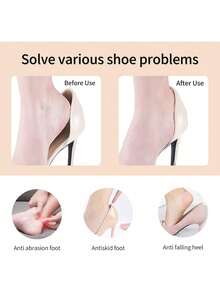 4 Pairs Anti-Slip Heel Pads For Shoes, Comfortable Heel Grips & Inserts For Women & Men, Prevent Rubbing & Blisters, Perfect For Shoes That Are Too Big, Shoe Liner Cushions