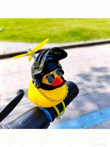 1-Pack Whimsical Rubber Duck Helmet Handlebar Accessory With Propeller And Glasses - Unique Street-Sport Bike Decoration - Fun And Quirky Gift Idea For Cyclists And Bike Enthusiasts - one-size - View 14