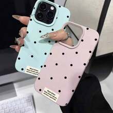 Black Wave Poin Lichee Pattern Silicone Phone Case 16 12 13 14 15 Pro 16 15 14 Plus Shockproof Bumper Cover Case