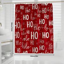 1 pezzo/4 pezzi Set di decorazioni per il bagno con stampa di fiocchi di neve e testo natalizio, include 12 ganci gratuiti, elegante atmosfera natalizia, decorazione invernale, tappetino da bagno, tappetino a forma di U, tappetino rotondo per il water, adatto per tutte le decorazioni natalizie per il bagno