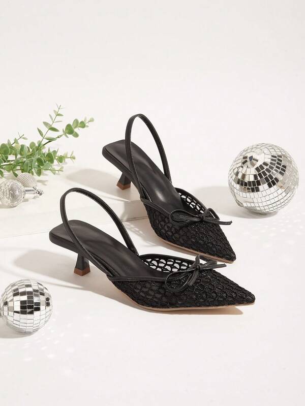 Damen 2024 Neue Schleife Spitze High Heels (asymmetrischer Oberteil)