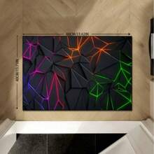 1pc Neon Gaming, Cyberpunk Style Vibrant Multicolor Geometric Pattern Bathroom Mat, Decorative Floor Mat Carpet Room Decor Bathroom Accessories Back To School Entryway Decor Bathroom Kitchen Decor - Multicolor - View 19