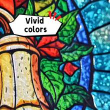 Christmas Bell Stained Glass Suncatcher Hand-Painted 8'' Jingling Bell Christmas Decorative Hanging Ornaments Suncatcher For Window Stained Glass Window Hanging Gift For Christmas Home Decor C