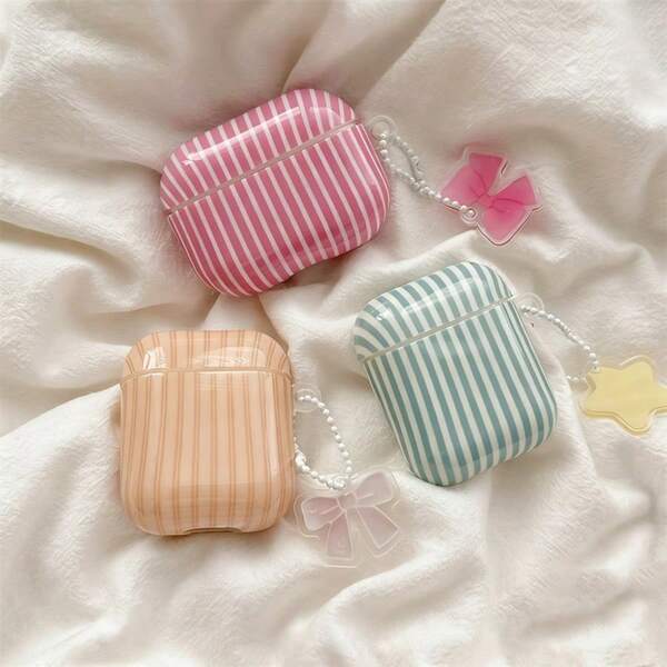 1pc Unique Cute Striped Protective Case For AirPods Pro 1/2/3/4 Bluetooth Earphones