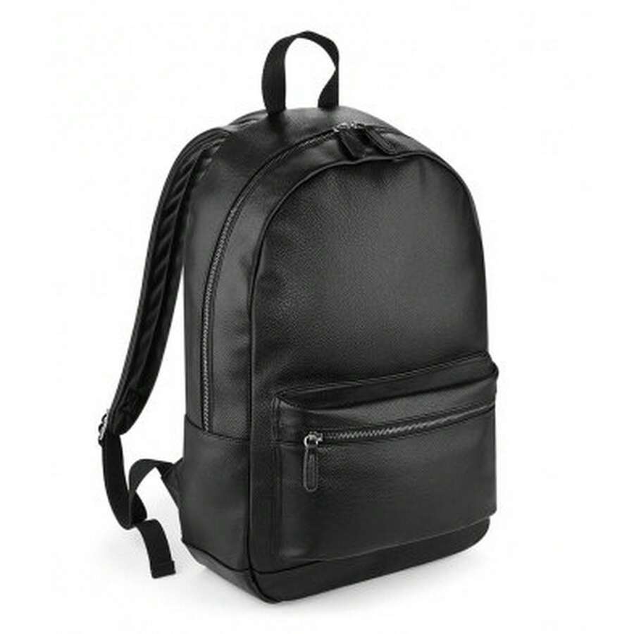 Bagbase Faux Leather Fashion Backpack (Black) - 100% Polyester - (BC4023) - Black - View 1