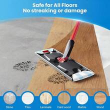 6 Pack Mop Pads O - Cedar H2prO Flat Mop System, Replace Microfiber Mop Pad Refill Easy Cleaning Mop Washable Reusable - Initial - View 8