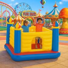 Castillo inflable infantil, brincolin infantil con forma de castillo de 140 x 140 x 110 CM de tamaño - Multicolor - Ver 1