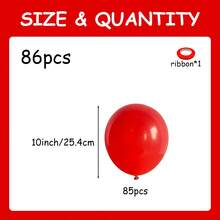 Red Balloon Garland Arch Kit, 5/10/12/18 Inch Matte Red Thick Latex Balloons For Graduation Wedding Independence Day Valentine's Day Memorial Day Christmas Engagement Anniversary Birthday Graduation Gender Revealing Baptism New Year Party Decorations