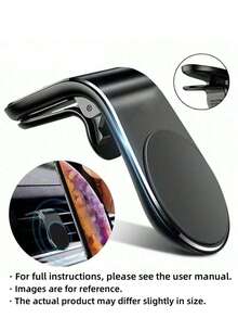 Universal L-Shaped Magnetic Phone Holder - Strong Grip, Adjustable Angle, Air Vent Mount, Compact Design - Perfect Car Mobile Bracket For Driving,Secure L-Shape Magnetic Car Phone Holder - Vent Mount Stand With Universal Grip - Enjoy Hands-Free Driving Convenience,Creative Magnetic L-Shape Air Vent Car Phone Holder, Aluminum Alloy Material, Multiple Colors, Fit For All Cars Air Vent And Smartphones