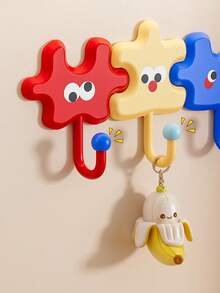 Multi-Functional Dopamine Cartoon Puzzle Wall Hooks For Nursery, Lightweight Luxury Adhesive Hooks For Home, Bathroom, Kitchen, Key & Clothing Hanger, Modern Minimalist, Nordic Style, Suitable For Spring, Summer, Back To School, Graduation, New Year, New Home, Teens, College Students, Newlyweds