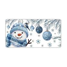 3 Pcs Winter Snowman Snowflake Christmas Kitchen Rugs And Mats Set Kitchen Floor Mats Seasonal Decor Anti Xmas Tree Buffalo Plaid Cushion Case Bathroom Rug For Indoor Holiday Decoration Kitchen Rug - Baby Blue - View 8