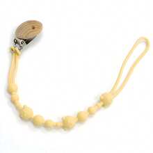Baby Pacifier Clip With Wooden Clamp, One-Piece Design, Silicone, Chewable, Suitable For Baby Clothes/Stroller/Crib, Baby Gift - Multicolor - View 9