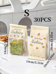 带窗口的小号/中号/大号可重复使用牛皮纸烘焙袋 - 可重复密封的塑料面包袋，适用于自制酸面包、百吉饼和糕点 - 透明窗口包装，金属夹封口设计，内容物可见窗口，耐用材质，食品零售包装 - 彩色 - 查看 16