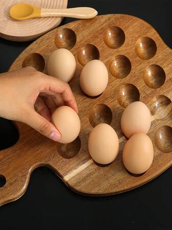A Storage Tray For Eggs, Acacia Egg Tray, Kitchen Storage Tray, Refrigerator Storage Tray, Nordic Countryside-Style Egg Tray, Halloween Gift, Christmas Gift