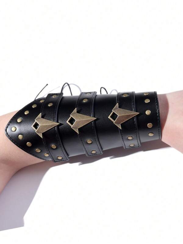 1 Peça De Protetor De Braço Decorativo Estilo Punk Retrô Masculino, Adequado Para Ciclismo, Cosplay, Festivais E Festas