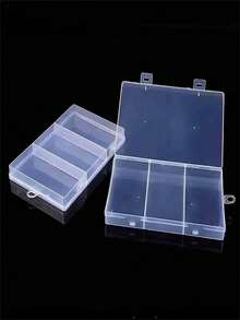 Caja de almacenamiento de plástico transparente con 3/6/12 compartimentos y tapa, organizador portátil para cuentas, juguetes, herramientas, joyas