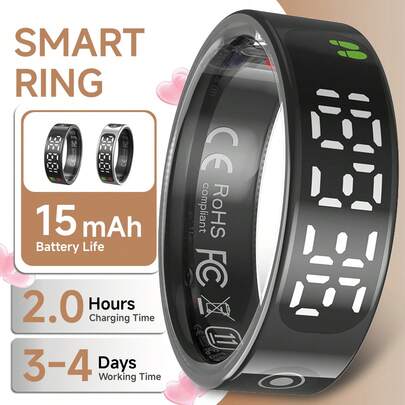 New Smart Ring For Men And Women, Black, Gold, Silver, Various Sizes, Multiple Sport Modes, Sleep Monitoring, Step Counting, Camera Control, 5ATM Waterproof, IOS&Android