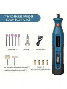 Rechargeable Electric Grinder, 7.4V High Power Sander, Wireless Rotary Tool With Battery-Powered Adjustable Carving Pen For Polishing And Engraving, Perfect Christmas Gift For Friends And Family - Multicolor - View 15