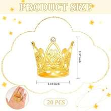 D20 Pcs Crowns For Flower Bouquets Gold Sier Rose Gold Crown Cake Topper Mini Crown For Flower Bouquet Accories Birthday Crowns For Cupcake Wedding Cake Decorations - 金色 - 查看 2