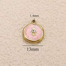 1pc Stainless Steel 18K Gold-Plated Fashionable Cute Star Moon Heart Flower Pendant DIY Jewelry Making Kit Suitable For Everyday Wear Gift Stainless Steel Pendant - Round Pendant - View 15
