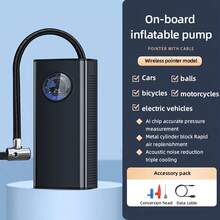 Portable Car Tire Air Pump 150PSl Digital Display Air Pump, With LED Lighting, Wireless Usb Charging, Compact And Lightweight, Suitable For Portable Emergency Equipment Such As Bicycles And Car Balls - màu đen - Xem 7