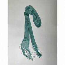 Party 1pc Women Solid Fringe Decor Fashion Scarf For Daily Life Accessories Women - Green - View 2