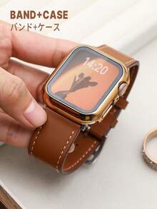 Huastonband 適用於 錶帶與手錶保護殼，PC 硬質材料白色框架、水鑽玫瑰金框架，附螢幕保護膜，一體式防撞防刮手錶保護殼，配錶帶 41mm 42mm 44mm 45mm 46mm 49mm，智慧手錶配件腕帶，男女款 SE/S11/S10/S9/S8/S7/S6/S5/S4，夏季女款配件，海灘派對活動舞會度假禮物，畢業季返校季 - 棕色 - 查看 6