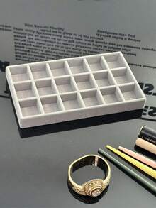 9/1 Stück Samt Schmuckablage Set, Schmuckablage, stapelbare Schmuckschubladen, Mini Schmuckkasten, Schmuckaufbewahrung Ablage, geeignet für Damen zur Schulanfang, stapelbare Samt Schmuckablagen, vollständige Samt Schublade Schmuckaufbewahrung Ablage