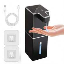 DONASIRA Dispensador de sabonete em espuma sem toque, Dispensador automático de sabonete líquido, Dispensador de sabonete de cozinha, Novo dispensador de sabonete quadrado com janela de visualização, Oferecendo opções de líquido e espuma, Montado na parede ou na bancada, Carregamento USB tipo C unificado, 4 volumes de líquido ajustáveis, Adequado para escritório, hotel, casa, escola e outros cenários - preto ou branco - Ver 18