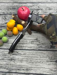 D2 Fixed Blade Knife With Sheath, Fixed Blade Knife Full Tang EDC Tools for Edc Camping Fishing - Blanco y Negro - Ver 7