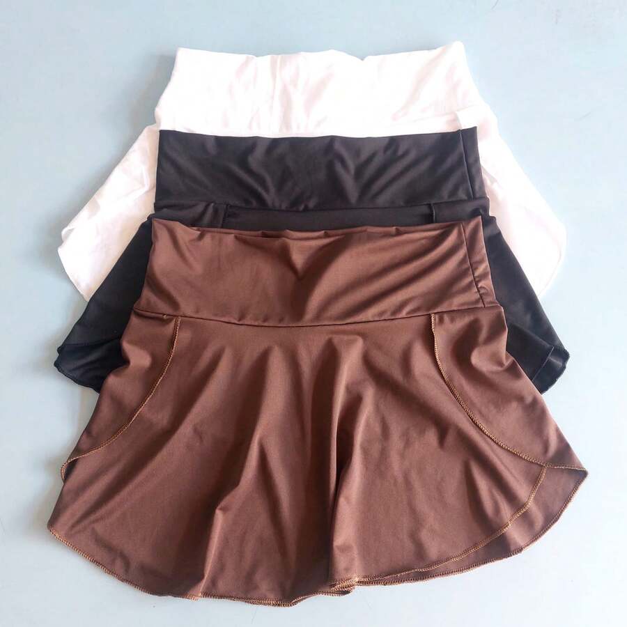 KIT 3 GYM SKIRT BUTT COVER - Black/white/brown - View 1