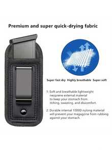 1个战术尼龙单弹匣套，带夹子的弹匣保护套，隐蔽携带，适用于9毫米弹匣 - 彩色 - 查看 4