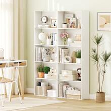 5-Tier Bookshelf Open Bookcase Freestanding Display Shelf Storage Organizer - 白色 - 查看 10
