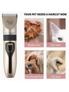Professional Dog Grooming Kit, Quiet Dog Clipper Set, USB Rechargeable Wireless Pet Grooming Tool For Cats And Dogs