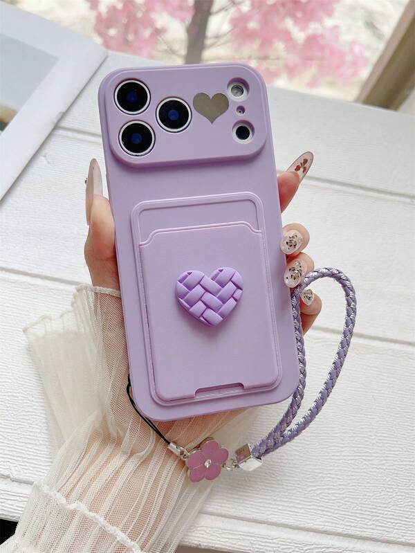 غطاء هاتف مزين بشكل قلب وفيه حامل بطاقات وسلسلة، غطاء هاتف واقي بألوان الماكرون لهواتف سامسونج جالاكسي S25، S24، S24+، S24 Ultra، S24 FE، S20، S21، S22، S23 وأبل 16، 11/11 برو/11 برو ماكس، 12/12 برو/12 برو ماكس، 13/13 برو/13 برو ماكس، 14/14 برو/14 برو ماكس، 15/15 برو/15 برو ماكس، 16/16 برو/16 برو ماكس