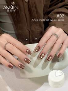 annies 6 Colors Luxury Coffee Brown Cat's Eye Nail Gel Polish Set With Soak Off UV LED Cat Eye Gel Polish Manicure Nail Art Kit - Nhiều màu - Xem 17