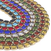 10x12mm Rectangle Glass Beads 1strand For Bracelet Necklace Beading Strung Accessories