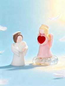 4/8 件迷你树脂天使雕像，微型守护天使雕像装饰品，适用于 DIY 仙女花园、秋季、冬季、感恩节、圣诞节装饰、家庭办公桌、感官箱、收藏品展示、汽车内饰配件、生日派对礼物 - 彩色 - 查看 3