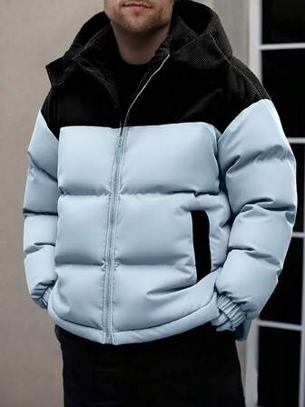 Men's New Windproof Thickened Warm Casual Hooded Padded Coat