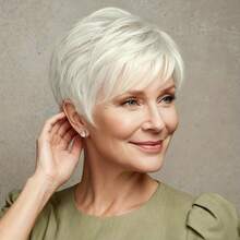 Pixie Cut Short Straight Hair Wig - 15.24 Cm Brazilian Virgin Human Hair, Human Hair Wig For Women, Perfect For Parties & Cosplay - Multicolor - View 3