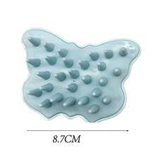 Peine de masaje con almohadilla de aire de material ABS con púas de goma suave redondeadas antidesgarro portátil para uso diario en casa y fuera multicolor morado azul rosa caqui - Azul - Ver 3