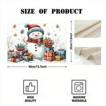 1 peça/4 peças/6 peças/100 peças de jogos americanos estampados com boneco de neve de Natal, jogos americanos com isolamento térmico, adequados para decoração de casa, jantares festivos, decoração de cozinha e festas, jogos americanos para festas, podem ser dados como presentes