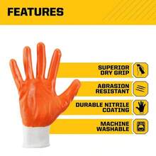 Large Nitrile Coated Work Gloves (5 Pack)-Great For Outdoor, Construction And DIY Projects - trái cam - Xem 2