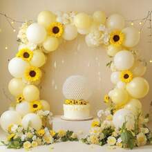 Pastel Yellow Balloon Garland Arch Kit, 5/10/12/18 Inch Light Pale Yellow Balloons For Wedding Anniversary Bridal Shower Gender Reveal Spring Bee Sunflower Party Birthday Graduation Bachelorette Party Decorations - Light Yellow - View 6