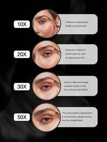 2pcs Portable Suction Cup 50x Magnifying Glass With Suction Cup And Tweezers Set, 3.5-Inch Travel Outdoor Picnic Magnifying Detail Makeup Mirror