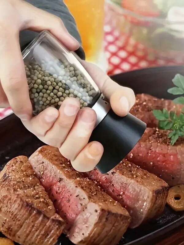 Refillable Salt And Pepper Grinder, Adjustable Coarseness, Reusable BBQ Spice Grinder, Home Kitchen Dining Sauce Craft Accessories, Pepper Mill, Home Sea Salt Grinder, Spice Grinder, Manual Pepper Grinder, Spice Crusher, Reusable Spice Bottle