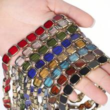 10x12mm Rectangle Glass Beads 1strand For Bracelet Necklace Beading Strung Accessories