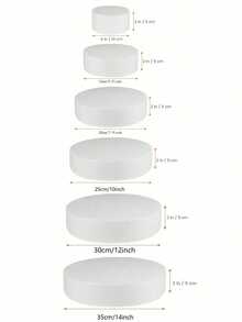 1pc Round White Foam Cake Model, Foam Plastic Model, For DIY Cake Decoration Practice, Wedding Decoration Display, Flower Decoration, Cake Piping, Baking Display, Christmas Party Cake, Valentine's Day Cake, Etc. - Multicolor - View 10