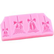 Christmas Silicone Molds Christmas Tree Fondant Mold Christmas Bell Gingerbread Snowflake Reindeer Holly Leaves Molds For Xmas New Year Party Cake Cupcake Decoration Set Of 6